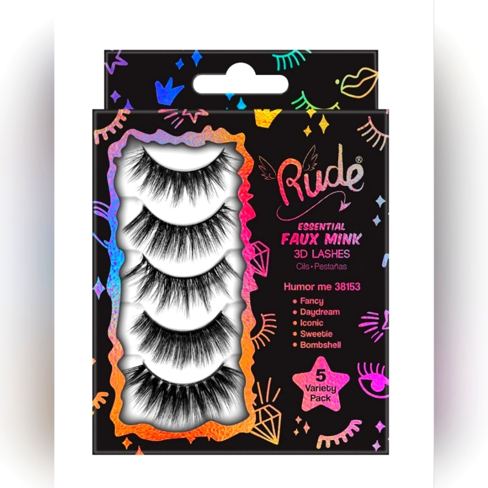 RUDE Essential Faux Mink 3D Lash Variety Pack - Humor Me